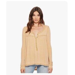 Free People We The Free Khaki Lightweight Thermal Boho Size XS Women’s